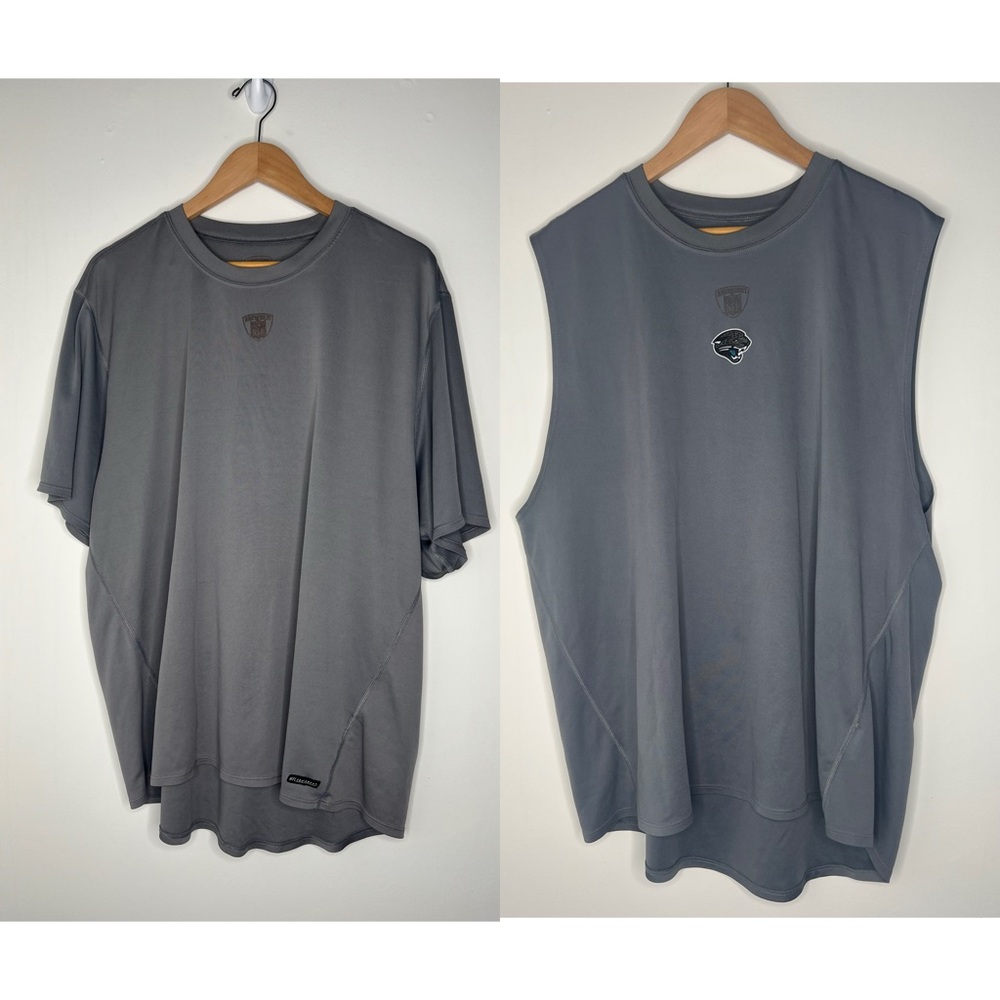 2 Vintage Reebok Jacksonville Jaguars Shirts Mens Size 2XL Gray Team Issued NFL